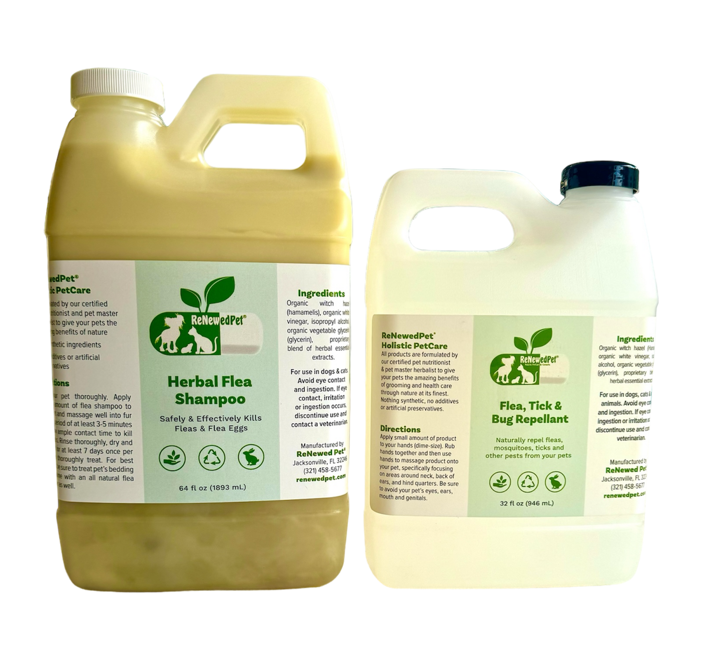 FLEA-X KIT: Flea Shampoo, Flea Tick Bug Repellent