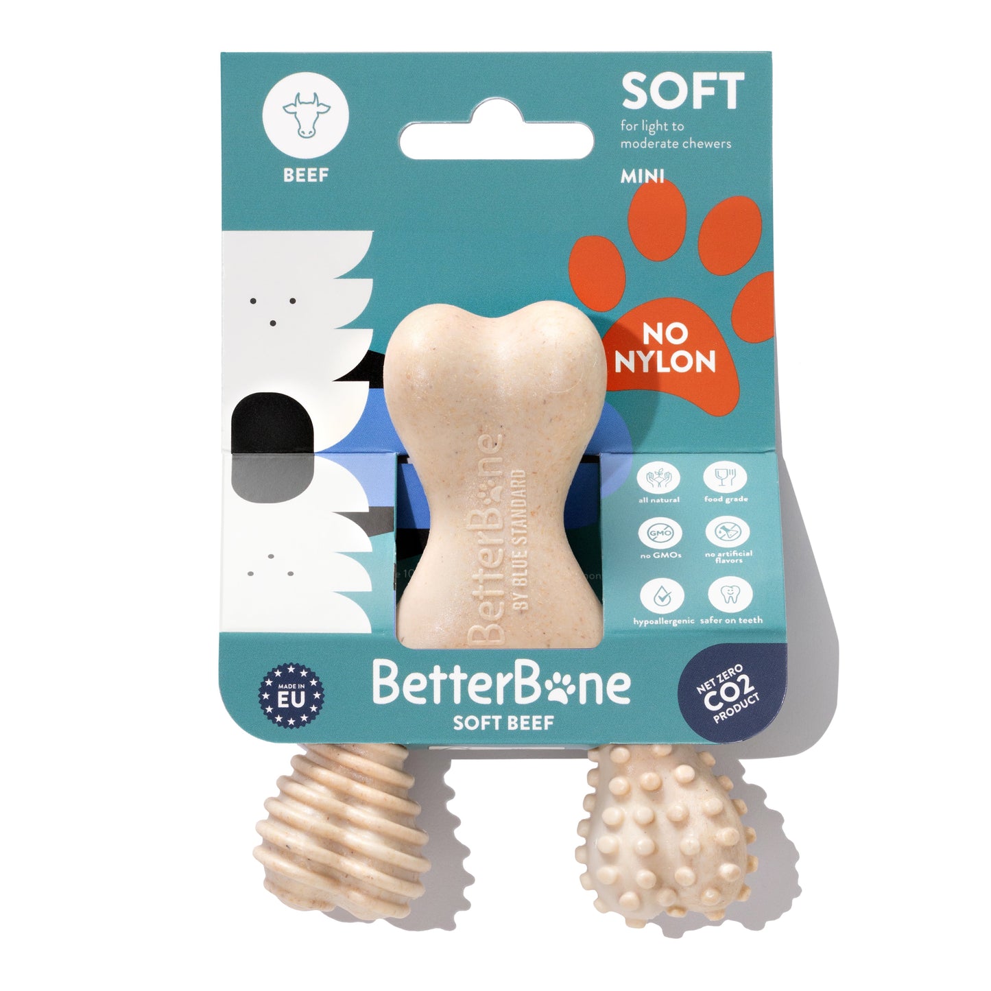BetterBone SOFT Durability CHEW TOY: Natural Ingredients, Perfet for Teething Puppies, Senior Dogs & Gentle Chewers
