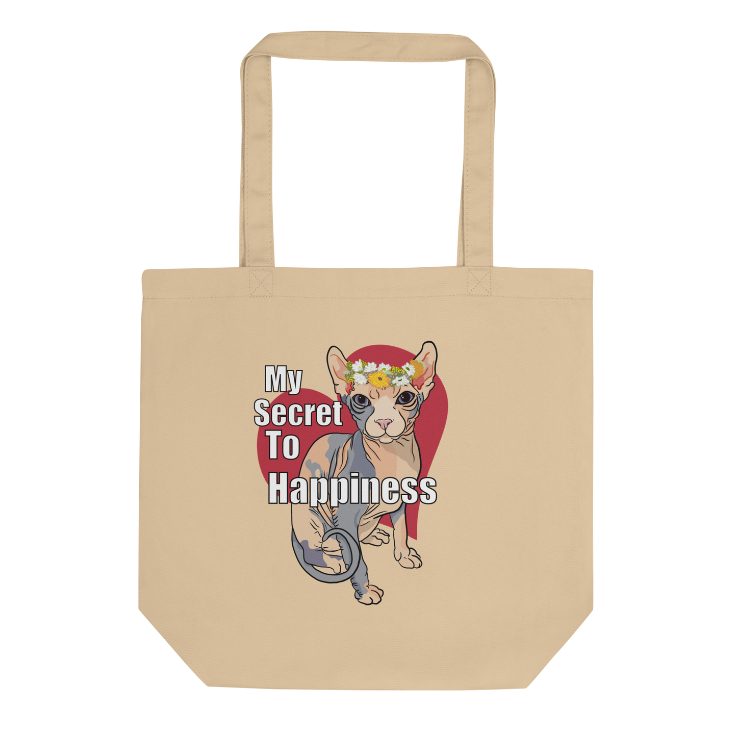 "MY SECRET TO HAPPINESS" ECO TOTE