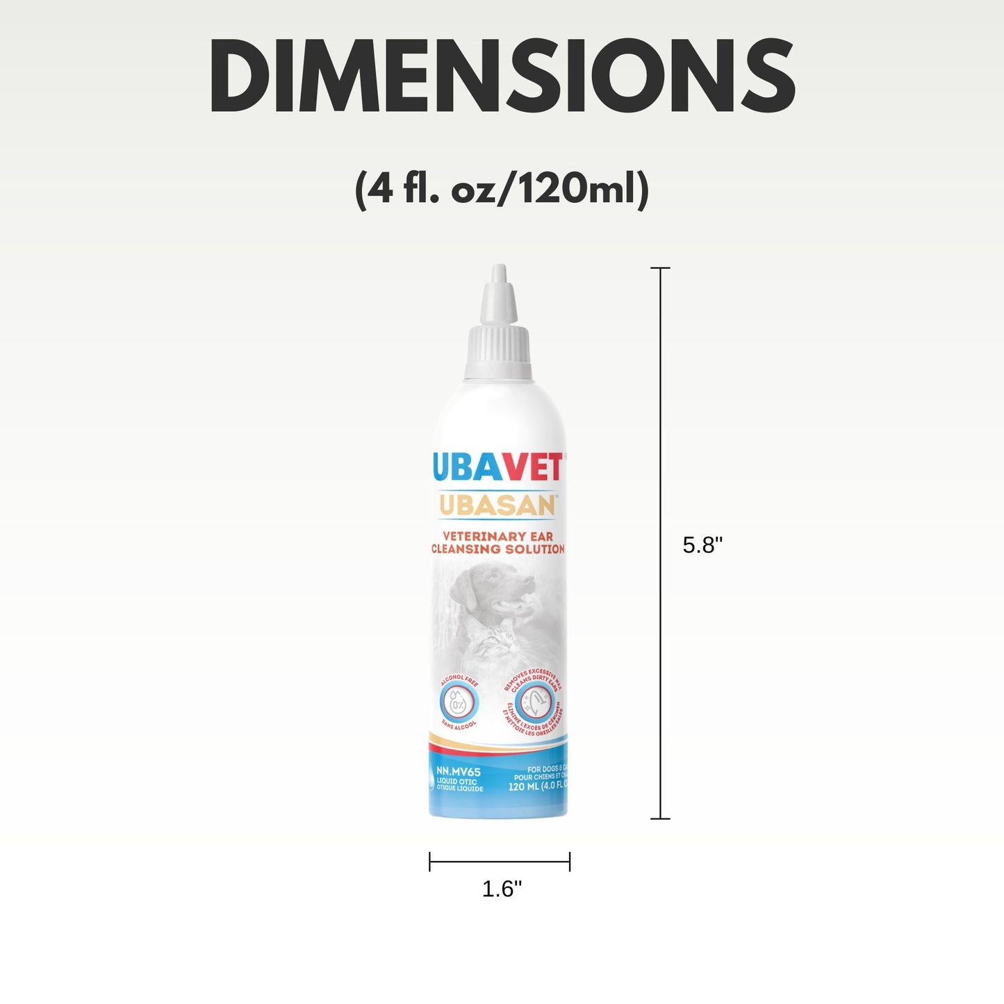 UBAVET Ubasan Ear Cleansing Solution for Dogs & Cats – (4 fl oz / 120ml)