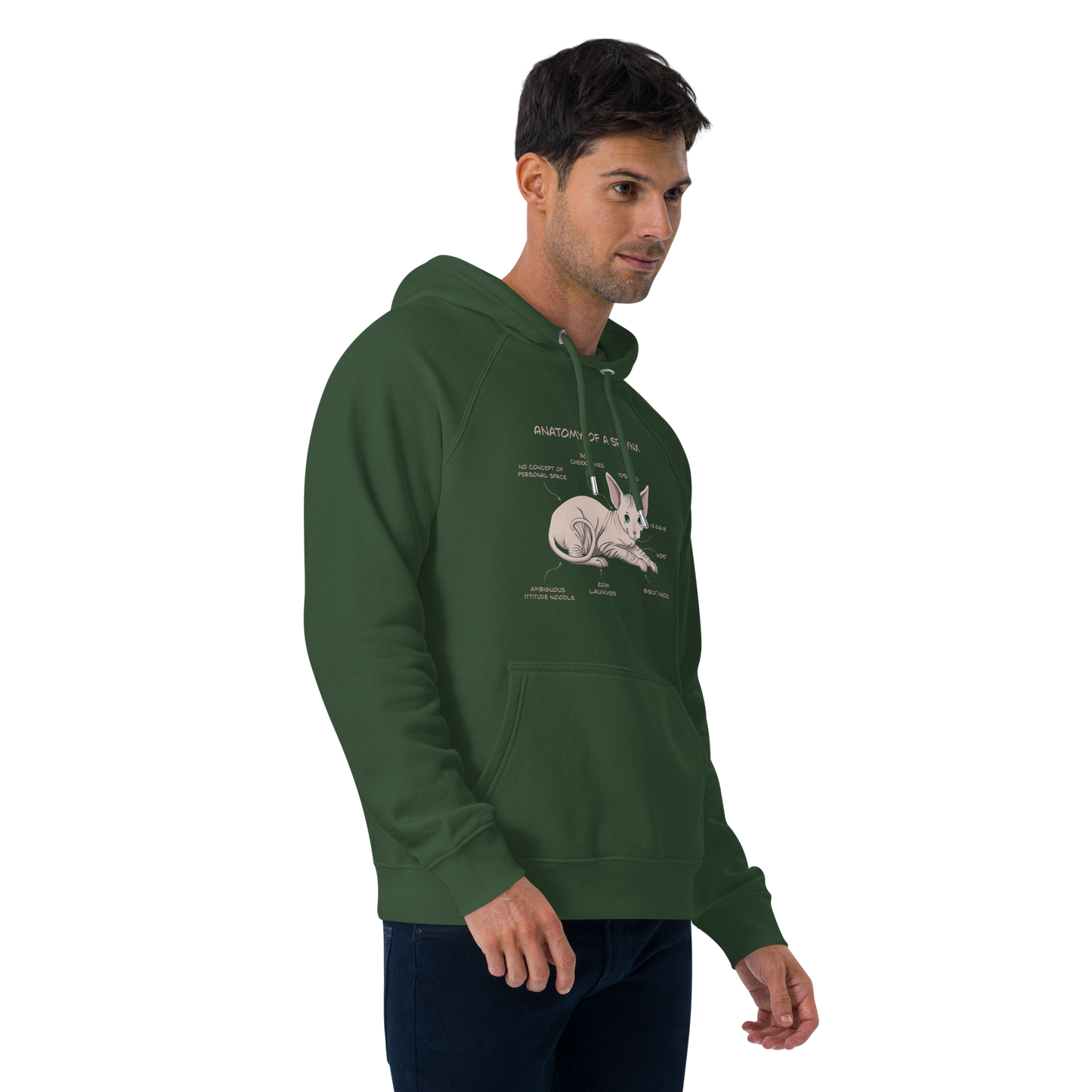 "ANATOMY OF A SPHYNX" UNISEX ECO HOODIE