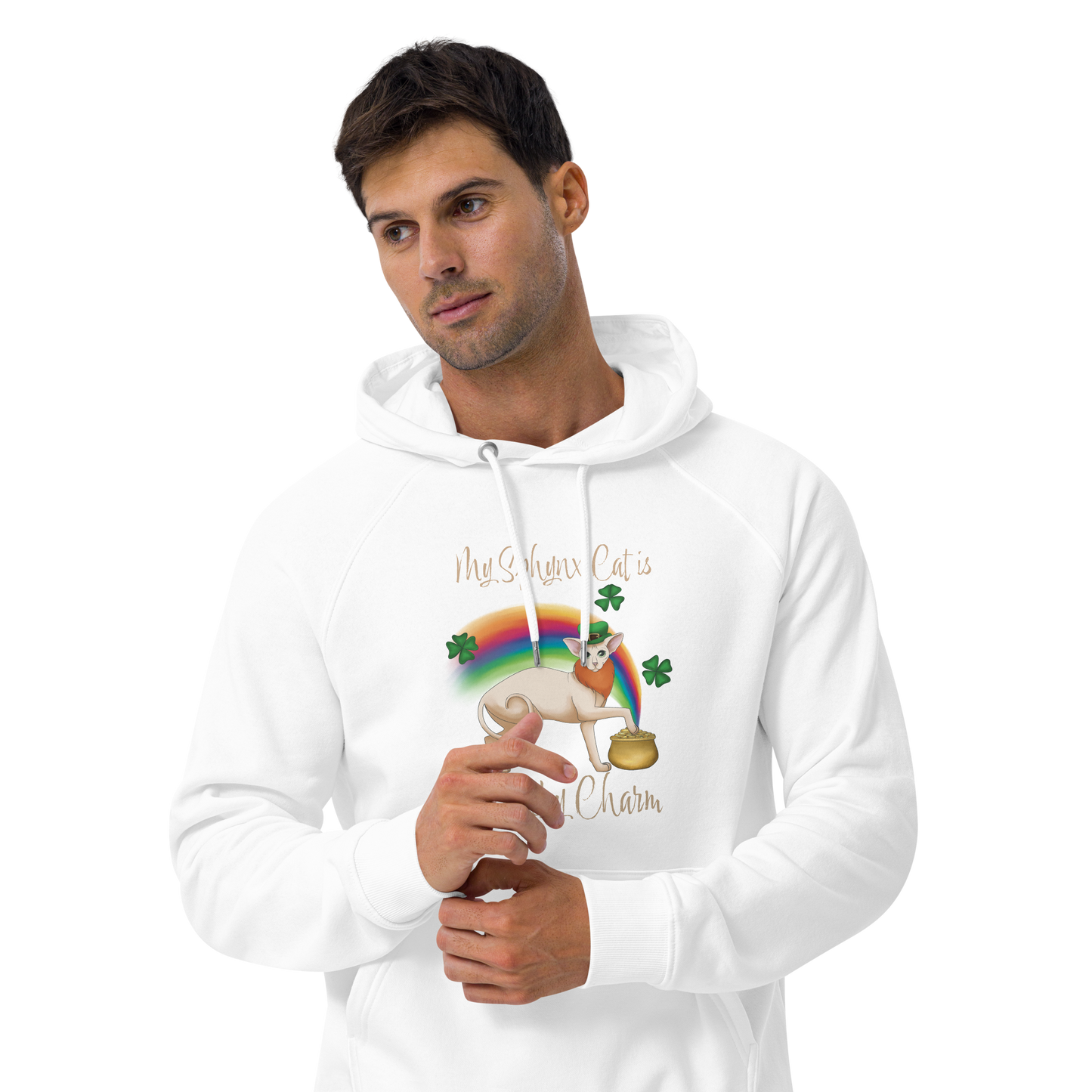 "MY SPHYNX IS MY LUCKY CHARM" UNISEX ECO HOODIE