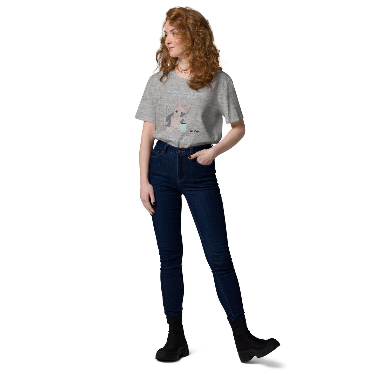 "WOMAN CAN'T SURVIVE ON COFFEE ALONE" WOMAN'S ECO TEE