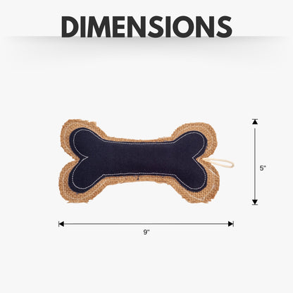 Country Living Jean Leather-Jute Bone Pillow Dog Chew Toy – Durable, Safe and Non-Toxic