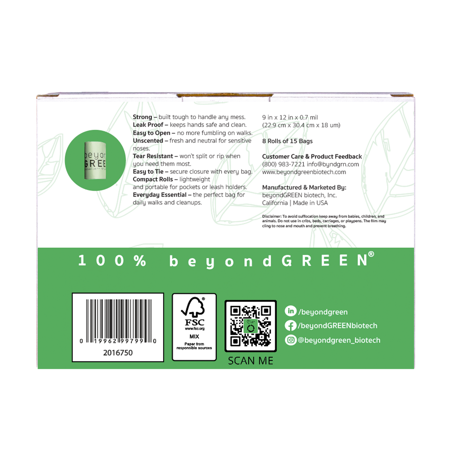 750 Count - Dog Waste Bags