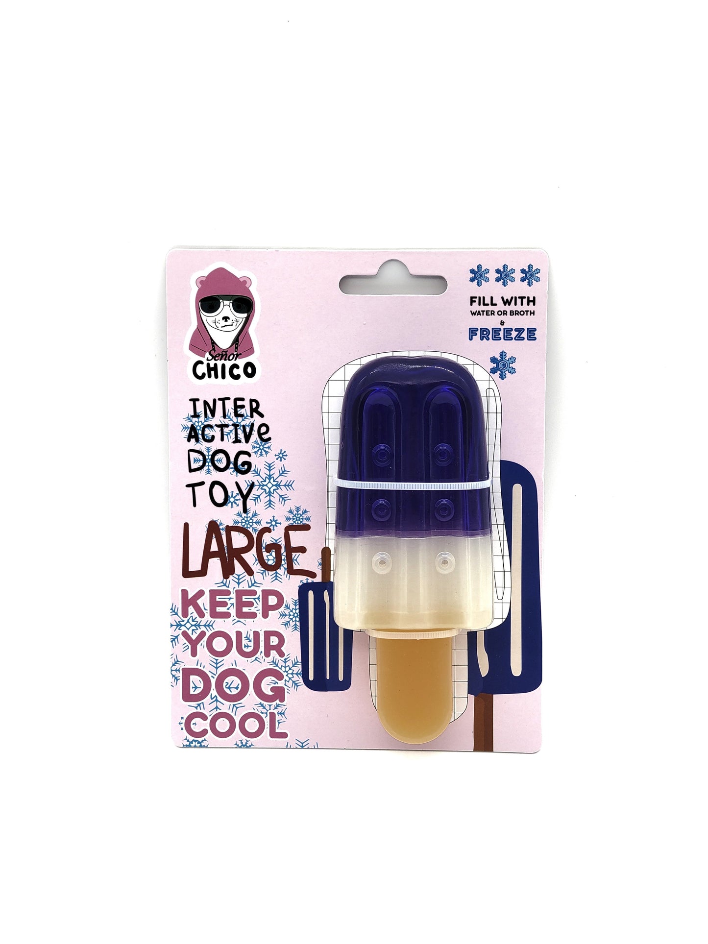 Popsicle-Shaped Freezable Dog Toy – 100% Natural Rubber Chew Toy