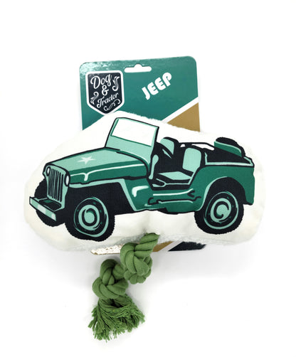 Country Living Retro Army Jeep with Squeaker & Crinkle Paper Plush Dog Toy
