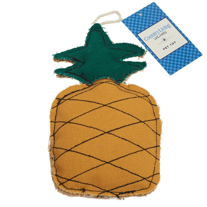 Country Living Canvas & Jute Pineapple-Shaped Dog Chew Toy – Durable, Safe and Non-Toxic