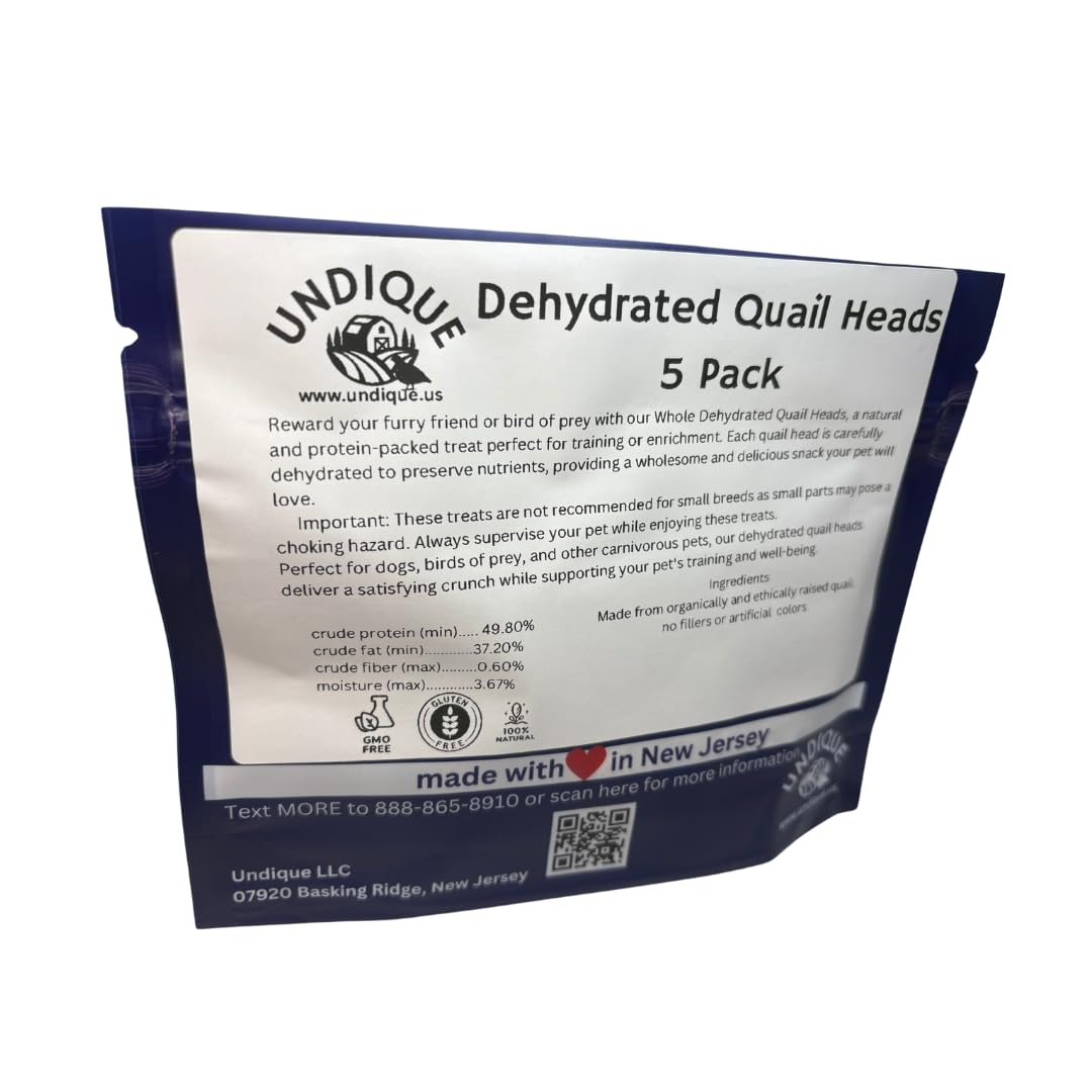 Fine Feline Feasts Quail Heads - Gourmet Cat Treats, High Protein, Nutrient-Dense, Promotes Natural Instincts, Healthy Skin & Coat, Minimal Ingredients Pack of 5