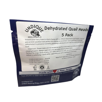 Fine Feline Feasts Quail Heads - Gourmet Cat Treats, High Protein, Nutrient-Dense, Promotes Natural Instincts, Healthy Skin & Coat, Minimal Ingredients Pack of 5