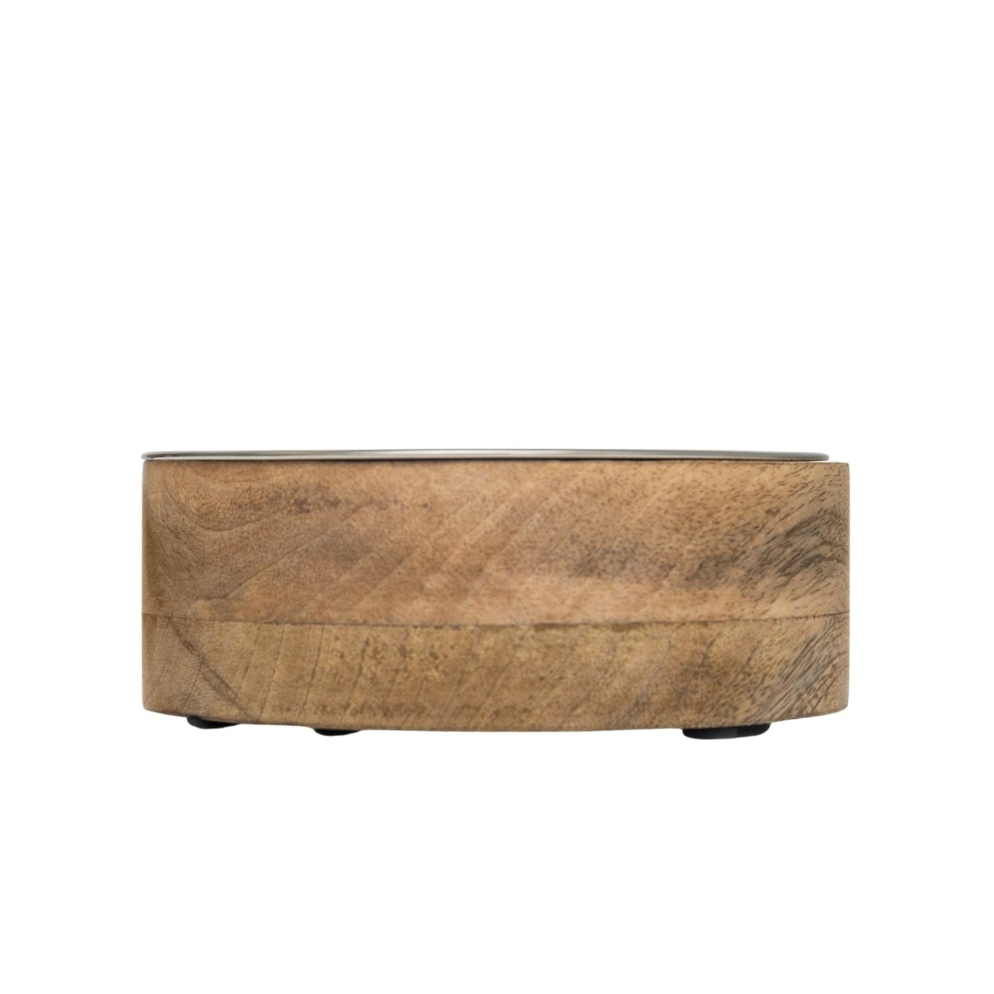 Country Living Stainless Steel Dog Bowl with Cylindrical Mango Wood Holder