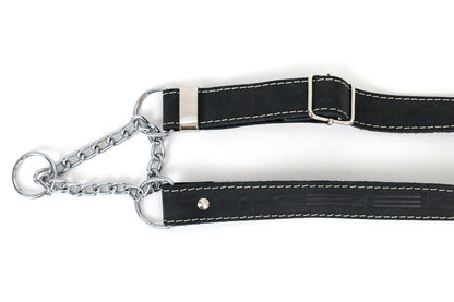 Martingale Midnight Black Leather Dog Collar