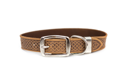 Z Celtic Style Leather Dog Collar