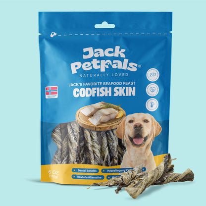 Jack PetPals Seafood Feast Codfish Skin Treat Chews (6oz)