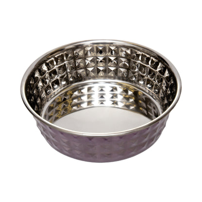 Country Living Set of 2 Hammered Stainless Steel Dog Bowls – Lavender