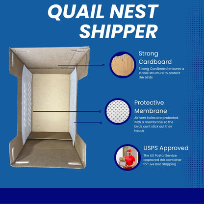 Bryant's Roost Bird Shipping Box (10 pcs) - Quail Nest, Live Bird Carrier, Secure Avian Transportation for Small Birds