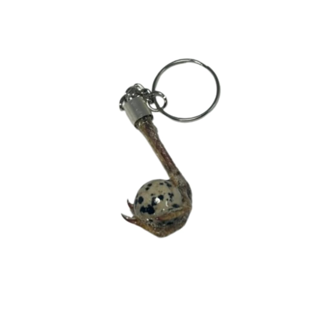 Quail Foot Keychain with Faux Quail Egg Stone