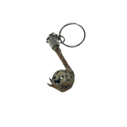 Quail Foot Keychain with Faux Quail Egg Stone