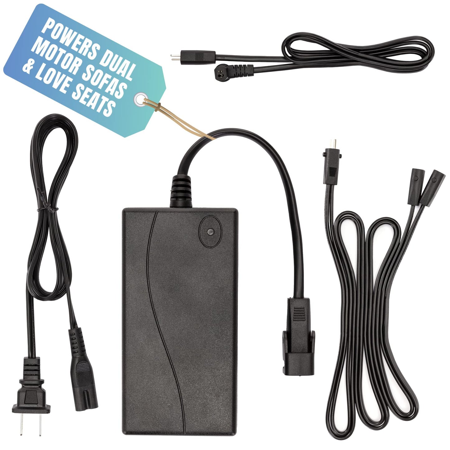 Universal Recliner Power Cord Replacement (2-Pin Adapter)