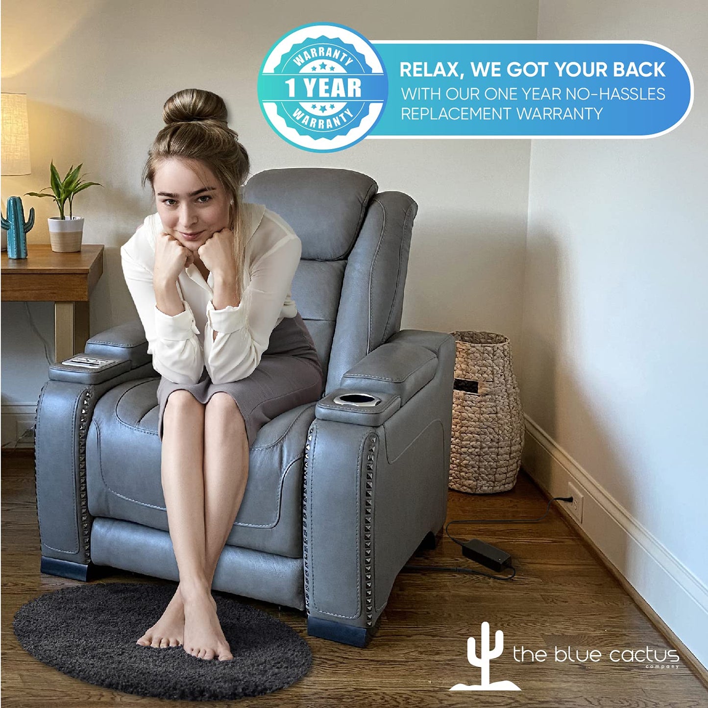 Universal Recliner Power Cord Replacement (2-Pin Adapter)