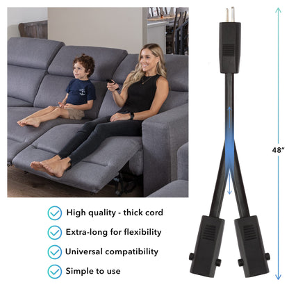 Power Recliner Y Splitter Cable (Universal 2-Pin Cord)