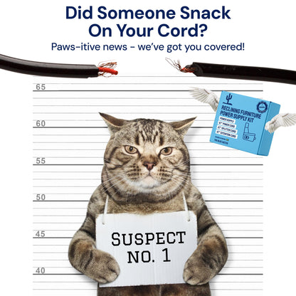 Universal Recliner Power Cord Replacement (2-Pin Adapter)