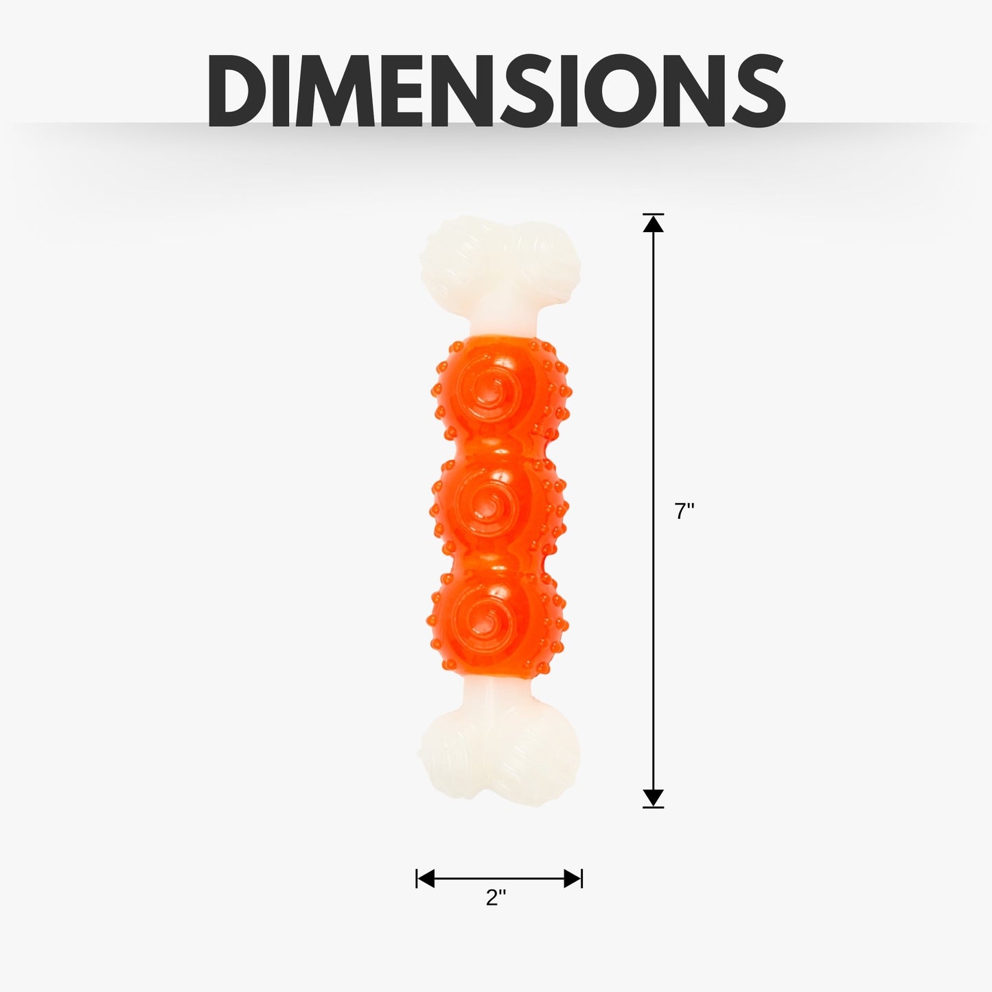 Country Living Bone-a-Treat Dog Chew Toy – Orange Bulged Balls & Green Spiral Ring