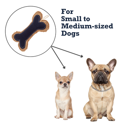 Country Living Jean Leather-Jute Bone Pillow Dog Chew Toy – Durable, Safe and Non-Toxic
