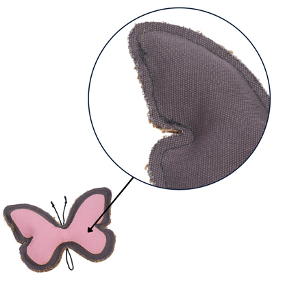 Country Living Canvas & Jute Butterfly-Shaped Dog Chew Toy – Durable, Safe and Non-Toxic