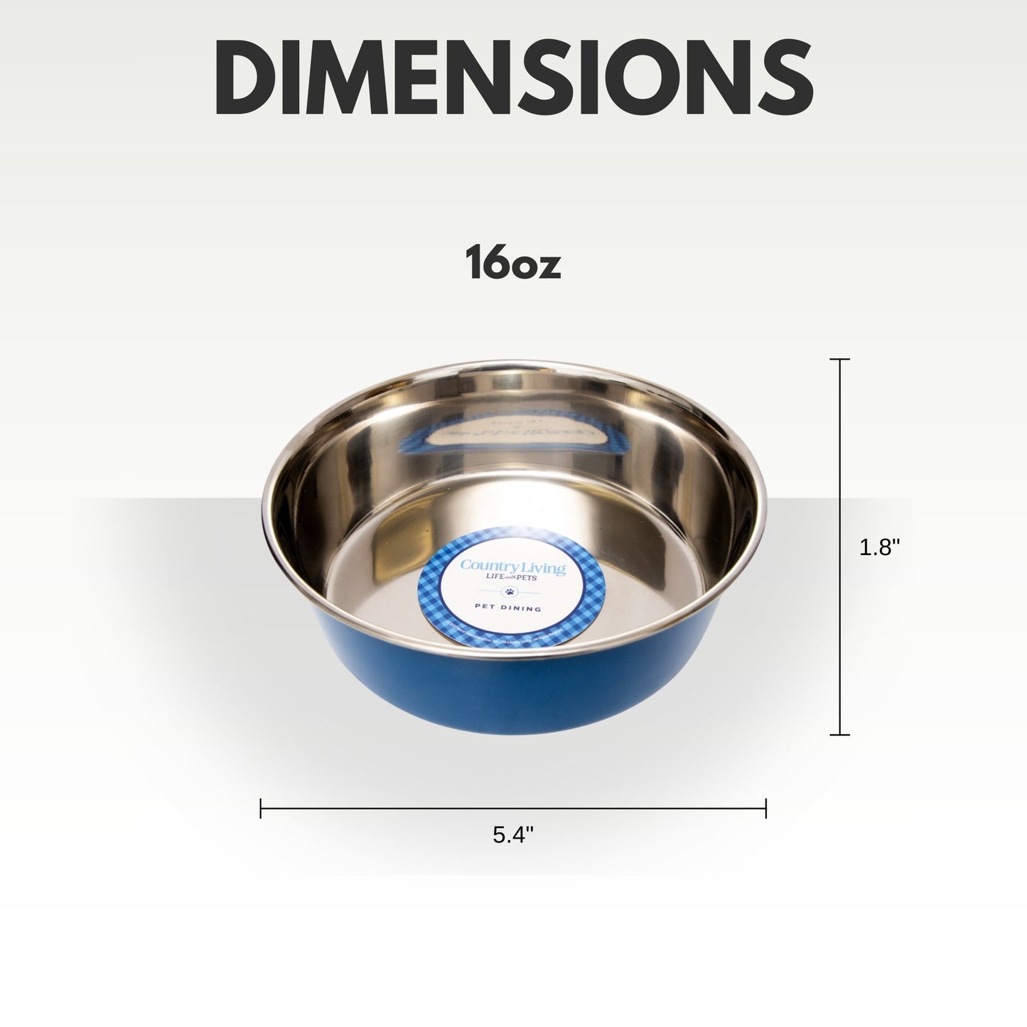 Country Living Set of 2 Heavy Gauge Stainless Steel Dog Bowls - Perfect for Food & Water