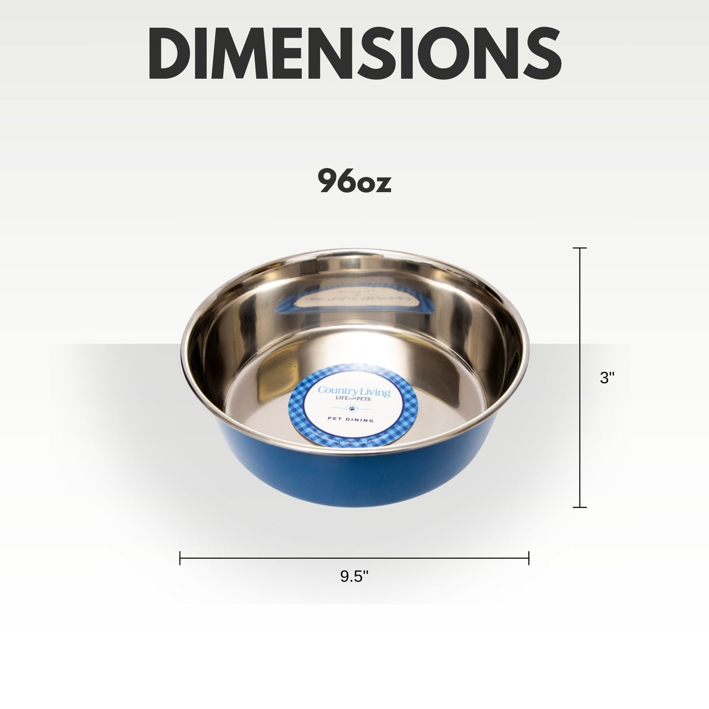 Country Living Set of 2 Heavy Gauge Stainless Steel Dog Bowls - Perfect for Food & Water