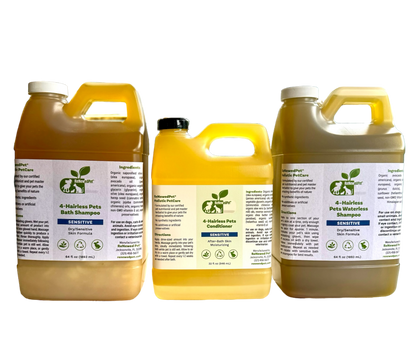 4-HAIRLESS PETS SENSITIVE SHAMPOO, WATERLESS & CONDITIONER KIT