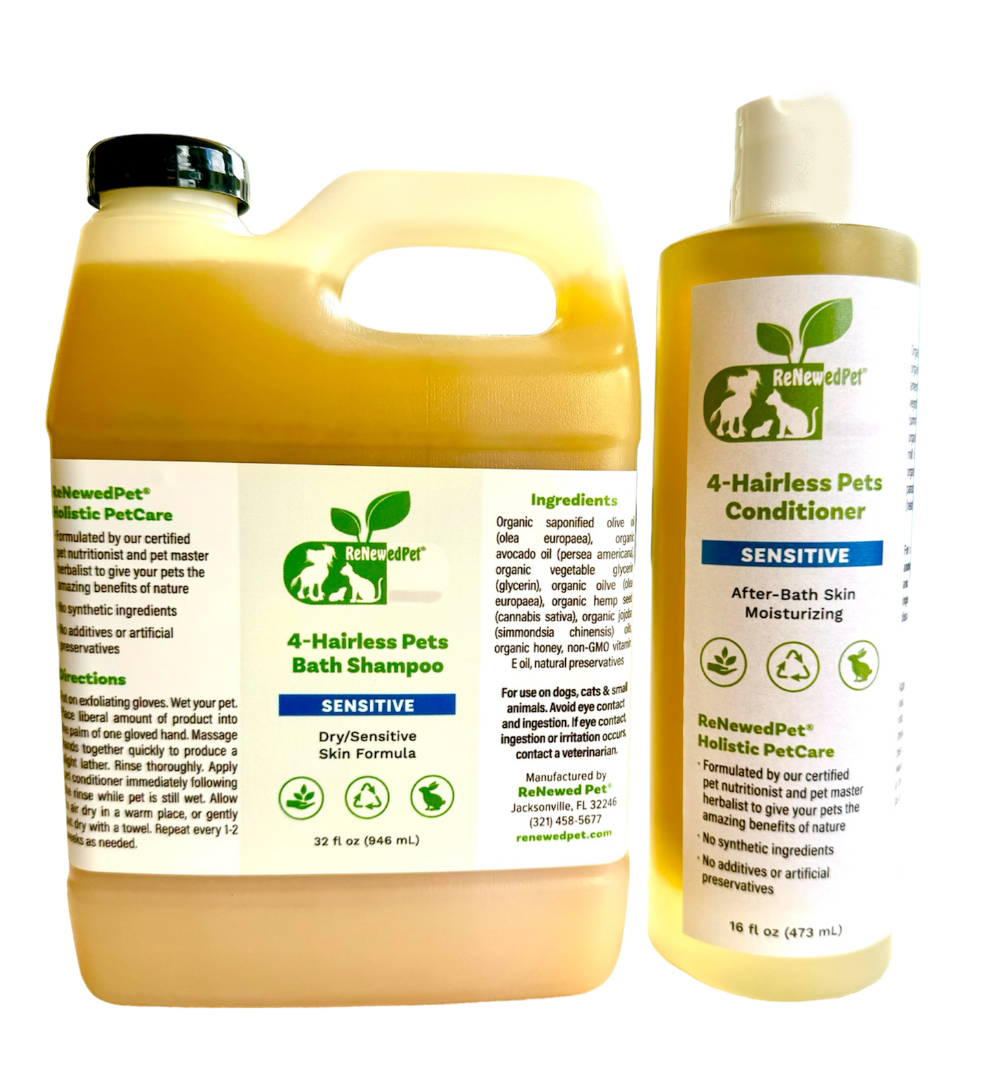 4-HAIRLESS PETS SENSITIVE SHAMPOO & CONDITIONER
