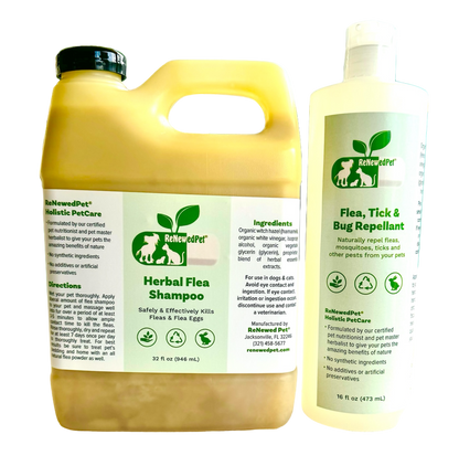 FLEA-X KIT: Flea Shampoo, Flea Tick Bug Repellent