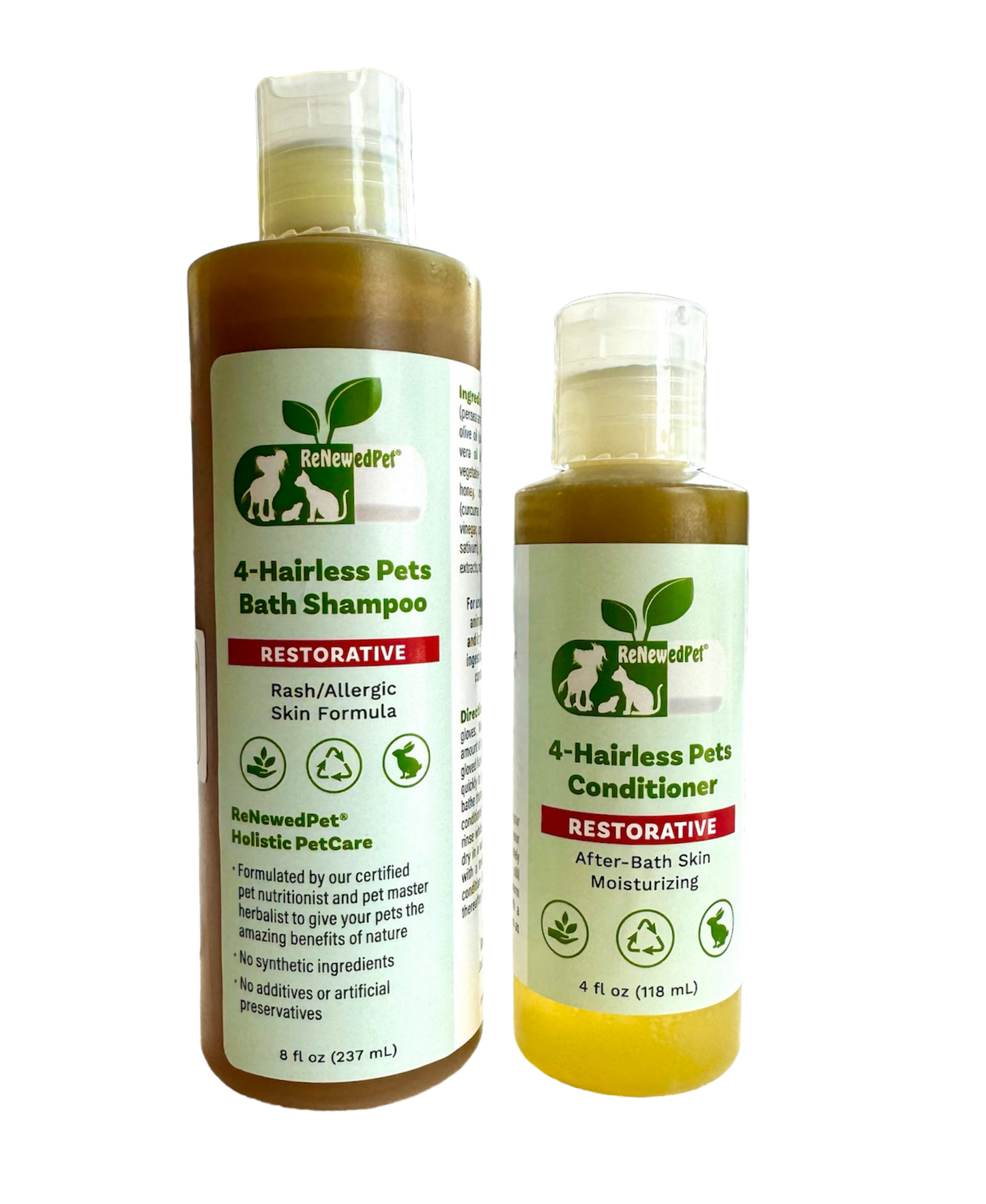 4-HAIRLESS PETS RESTORATIVE SHAMPOO & CONDITIONER