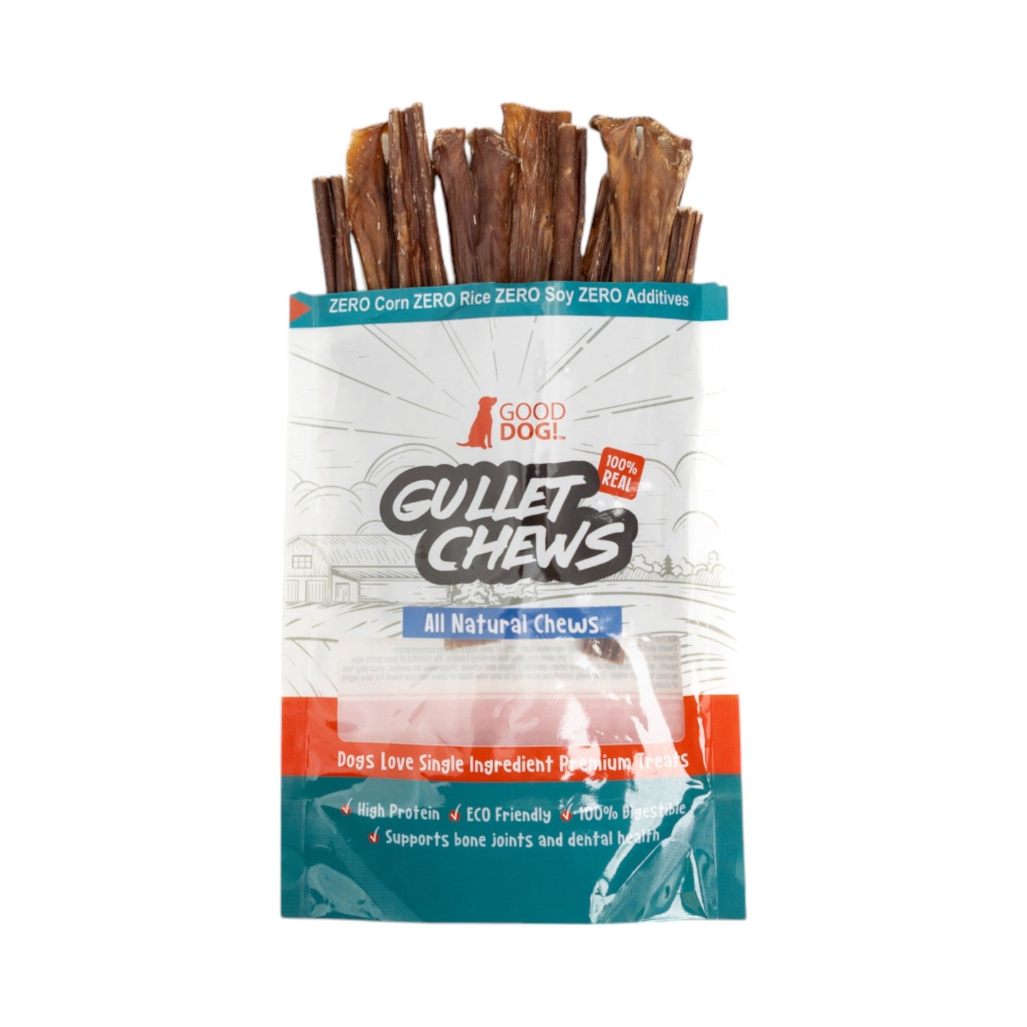 All-Natural Beef Gullet Stick Dog Treats – Delicious & Nutritious, Healthy Chews – 6 Inches (10-Pack)