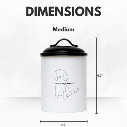 Country Living Set of 3 Pet Treat Storage Canisters – Black & White