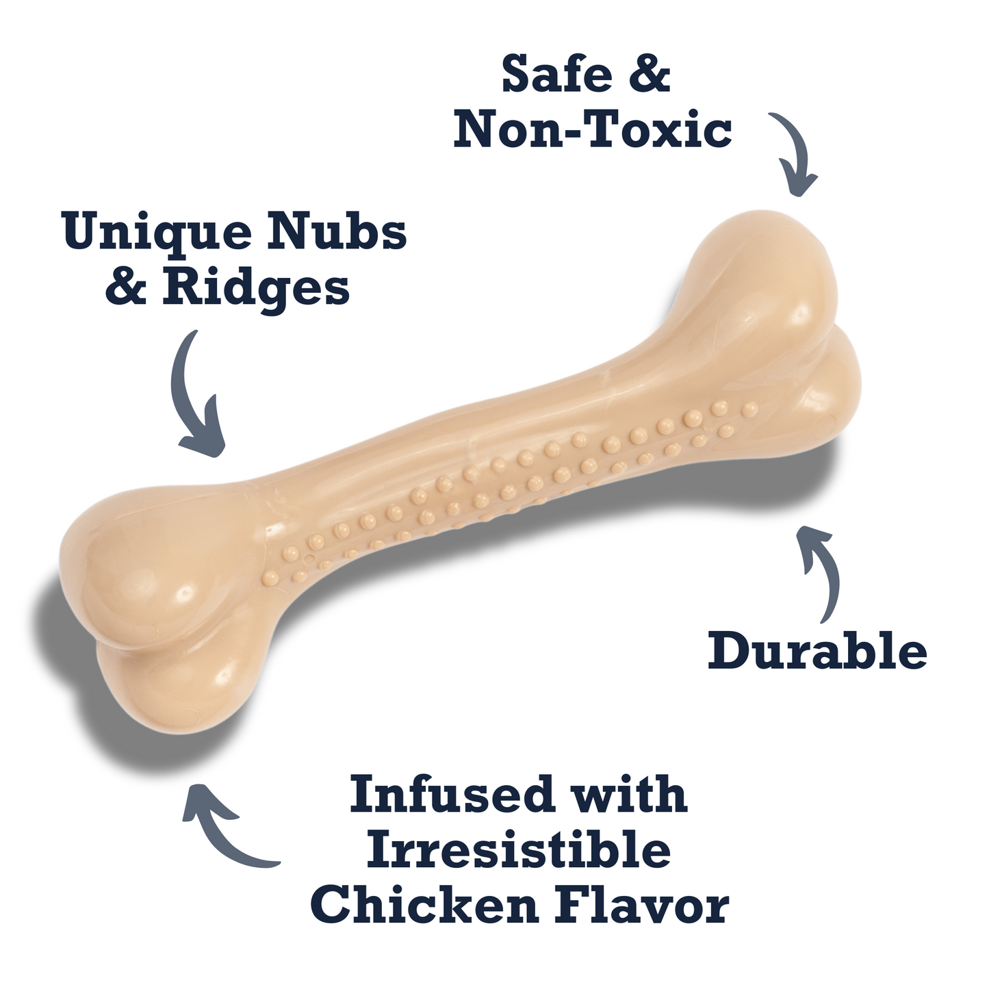 Country Living Nylon Chew Bone Toy for Dogs (Chicken-Flavored), Ideal for Heavy Chewers