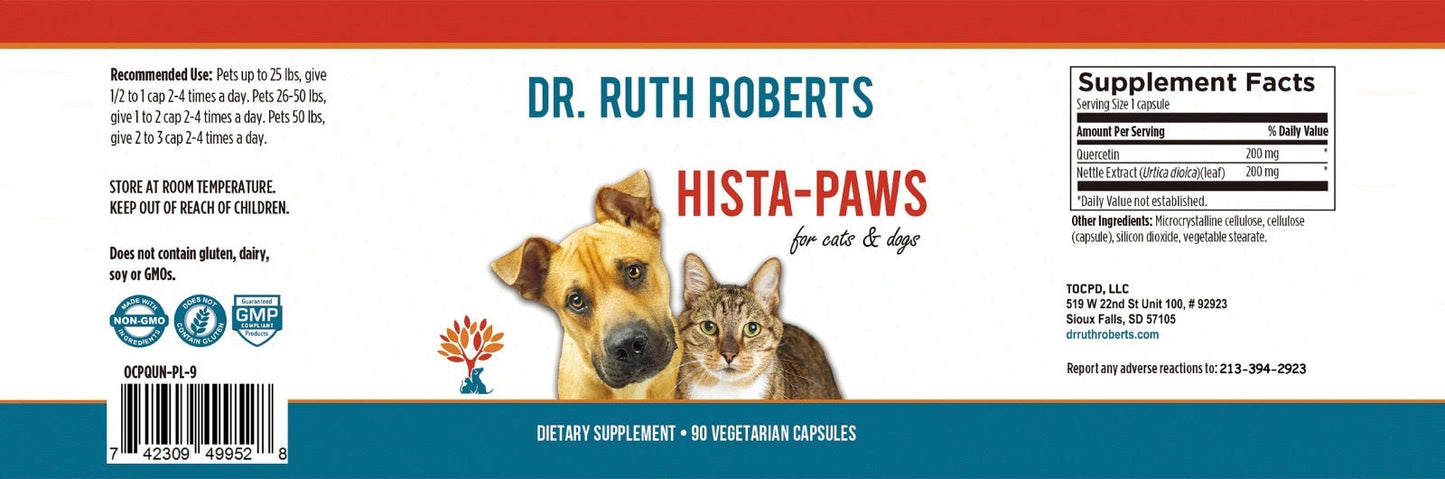 Pre-Order Hista Paws – with Quercetin for Dogs and Cats