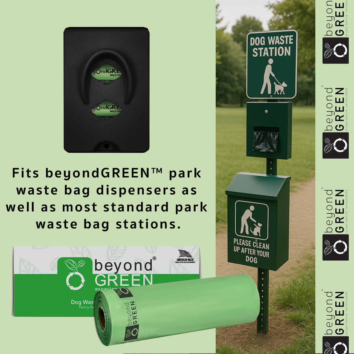 Dog Waste Bags Refill Roll for Park Dispenser - 200 Bags on Roll