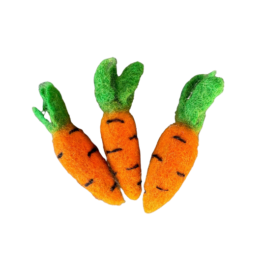 FELTED CAT TOY CARROTS