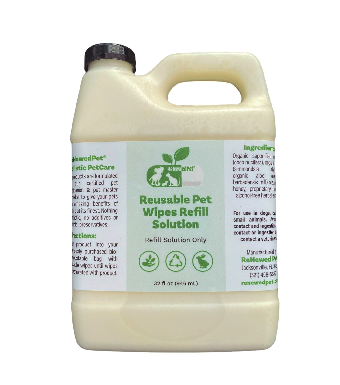 4-ALL PETS REUSABLE PET WIPES*Solution ONLY*