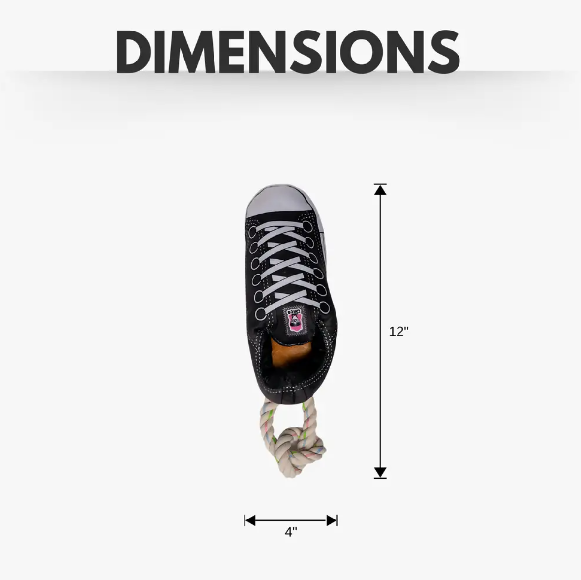 Squeaky Comfort Plush Sneaker Dog Toy – with Treat Compartment, Safe & Durable – Black