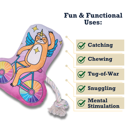 Slow Biker Plush Dog Toy – with Squeaker & Crinkle Paper for Fun Play