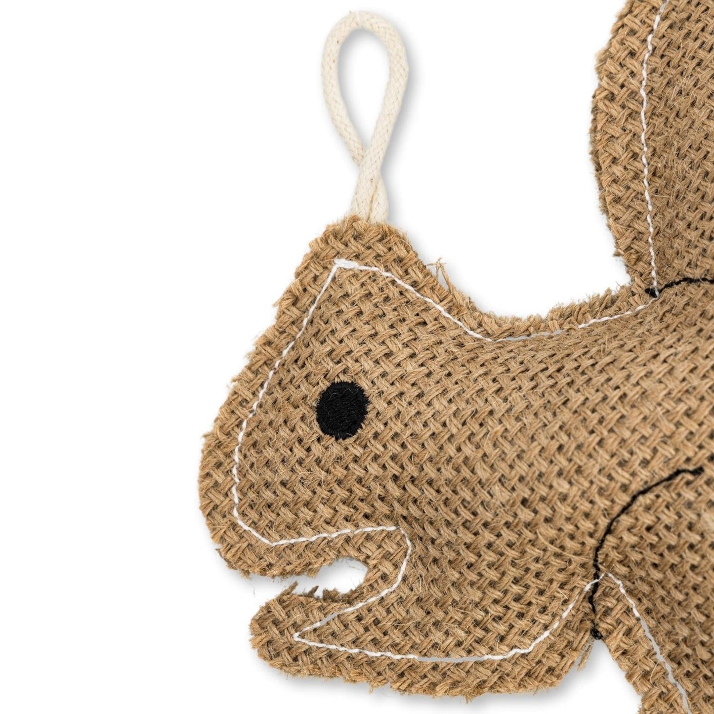 Rustic Jute Squirrel Dog Chew Toy – Non-Toxic & Safe, Soft & Gentle