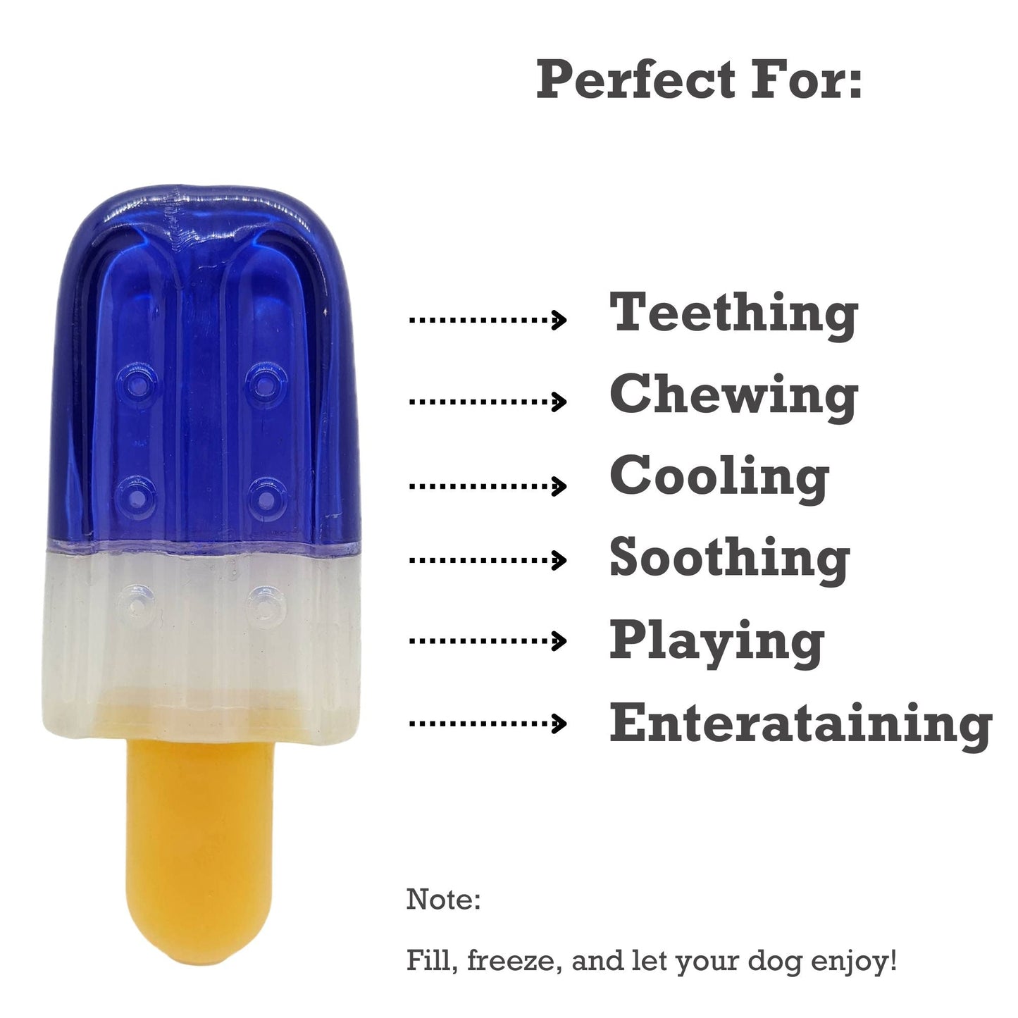 Popsicle-Shaped Freezable Dog Toy – 100% Natural Rubber Chew Toy