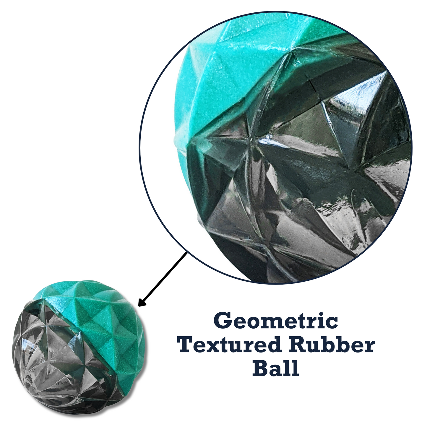 Country Living Geometric Textured Ball Dog Chew Toy, Interactive Rubber Toy for Mental Stimulation – Small