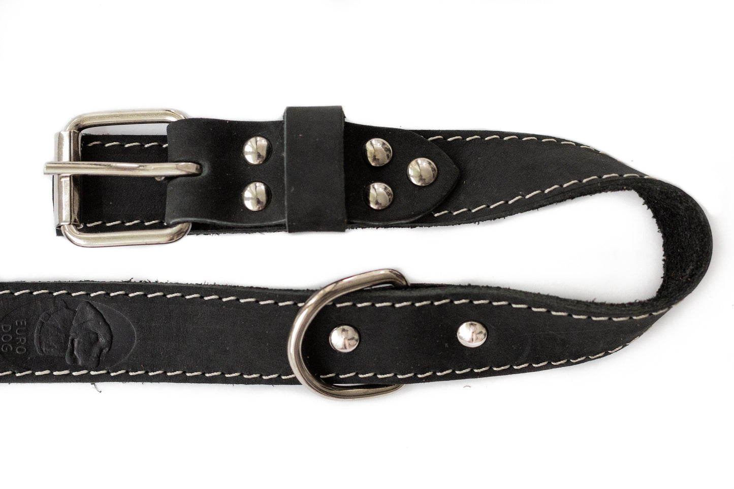Traditional Style Leather Collar and Leash Set