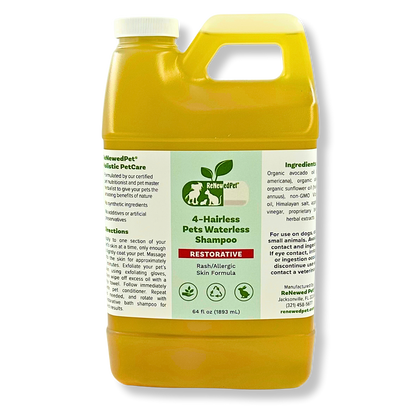 4-HAIRLESS PETS RESTORATIVE WATERLESS SHAMPOO