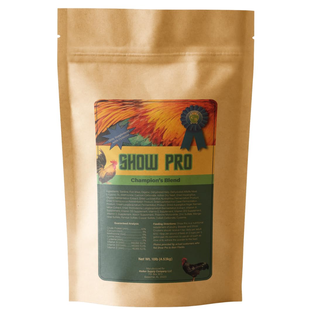 Show Pro Poultry Supplement, 10LB Bag - Boosts Health & Performance for Breeders, Exhibitors